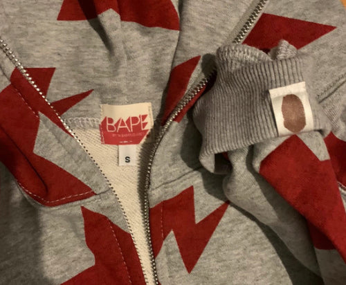 *GRAIL* Vintage Og BapeSta Star Hoodie Red and Grey (S)