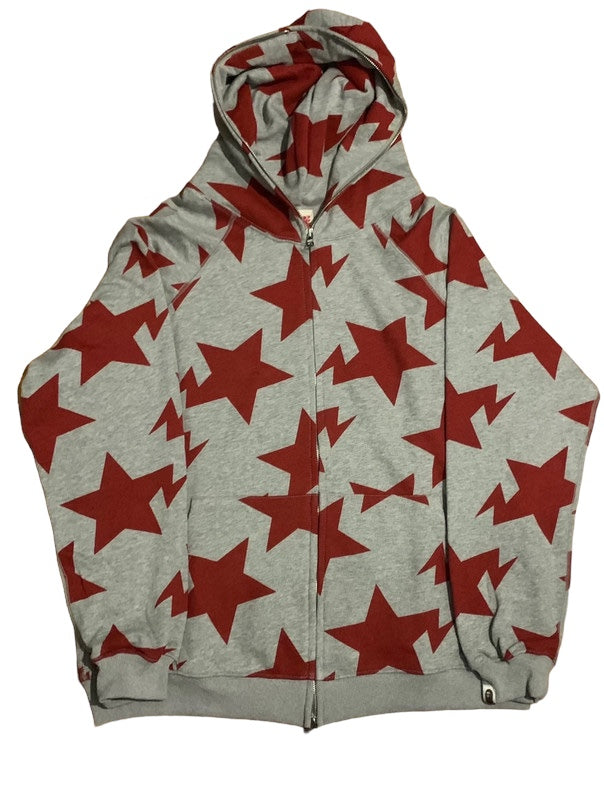 *GRAIL* Vintage Og BapeSta Star Hoodie Red and Grey (S)