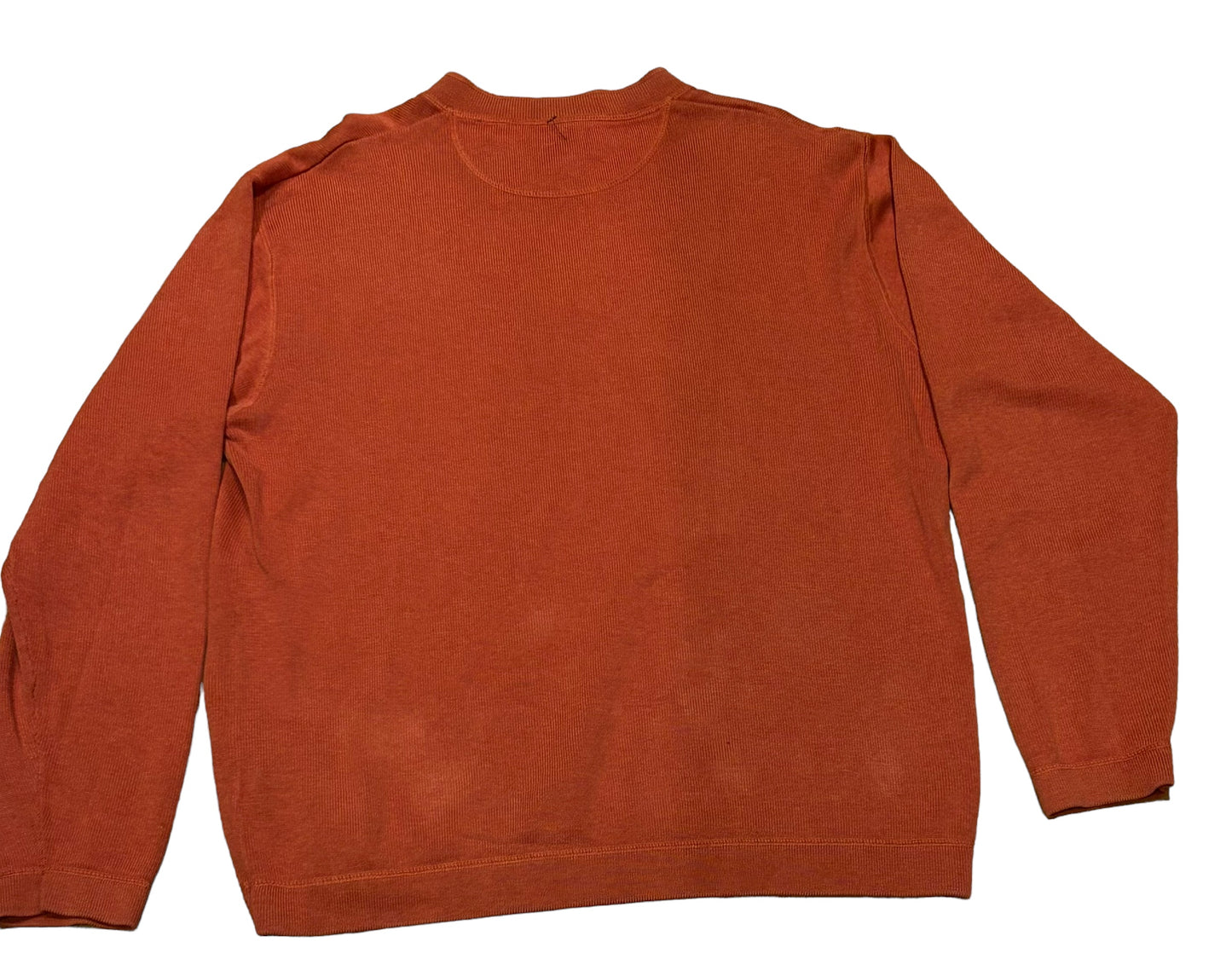 Vintage Orange St Johns Bay Quarter Button Sweater (L)