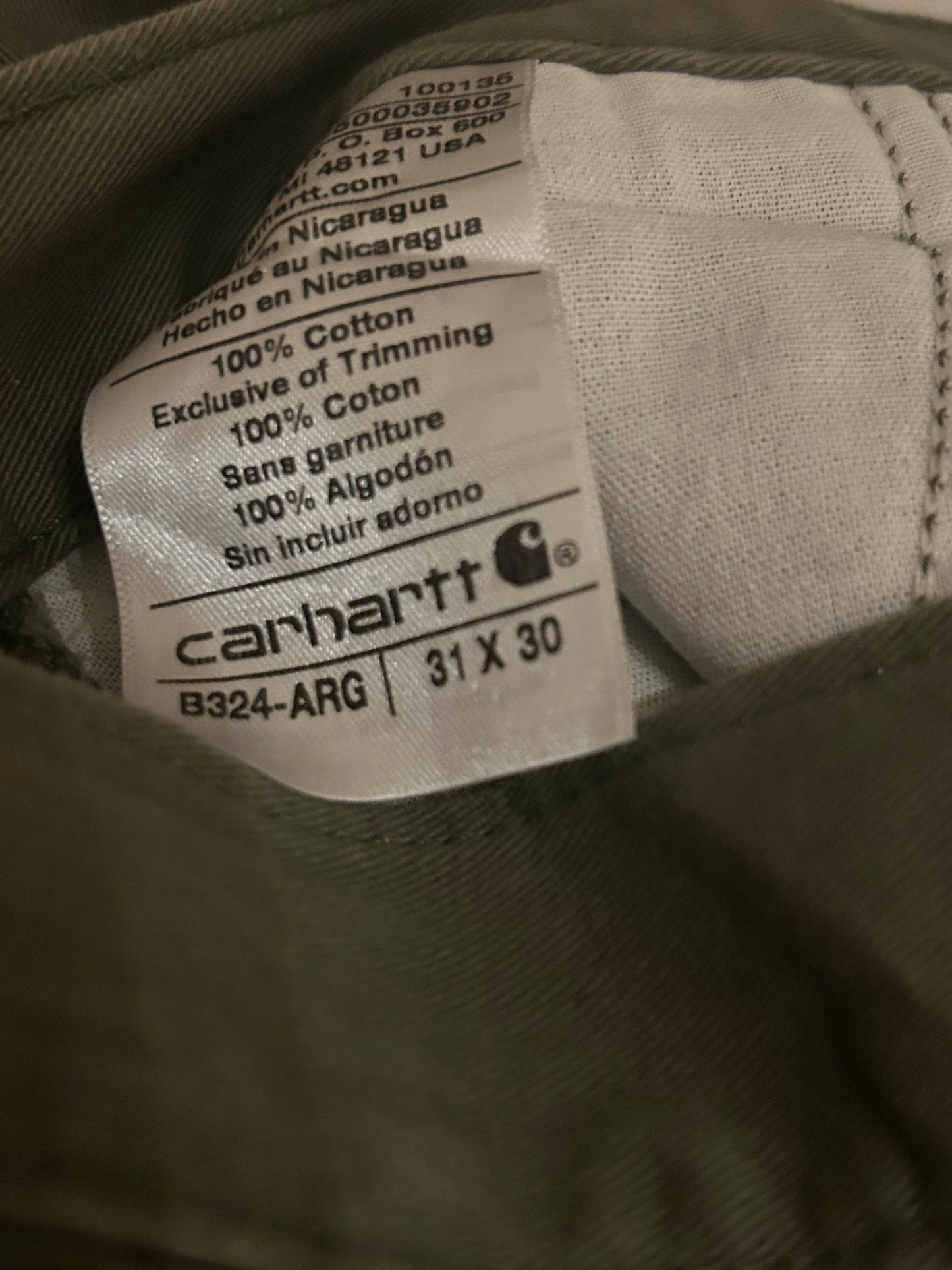 Vintage Green Carhartt Work Pants Relaxed fit W31 L32