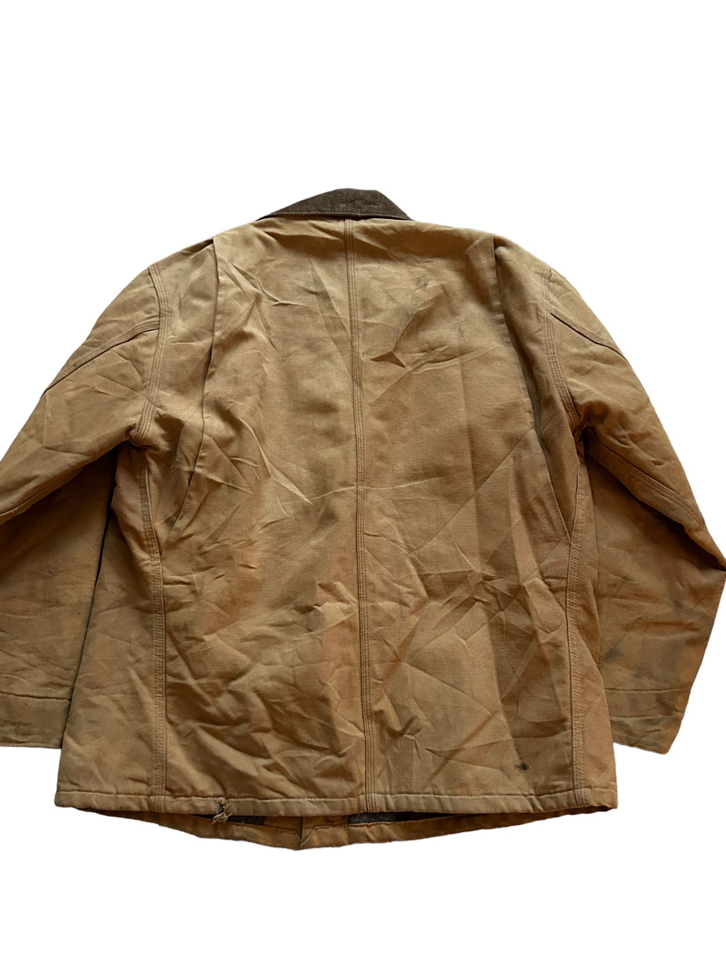 Vintage Beige Carhartt Collared Work Jacket Size L