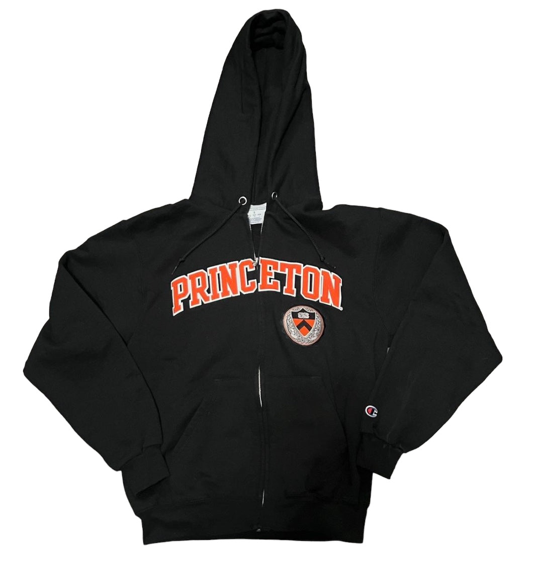 Vintage Black Princeton Zip-Up Hoodie (S)